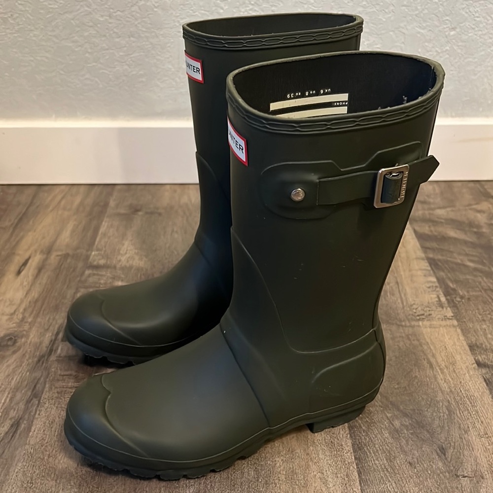 Hunter Green Rain Boots Wellies